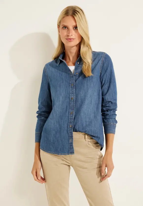 CECIL Jeansbluse in Blau