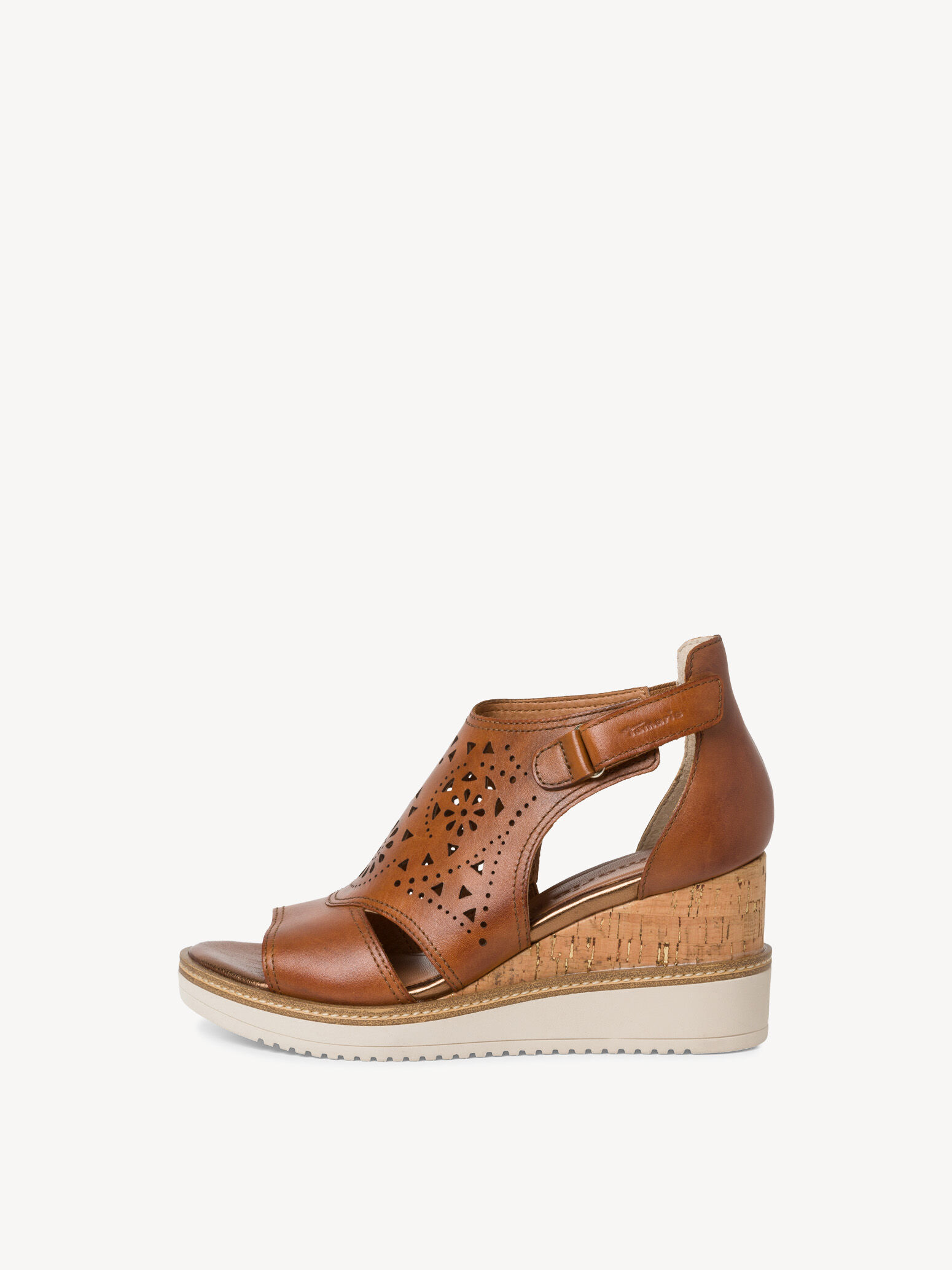 Sandale à talon en cuir - marron