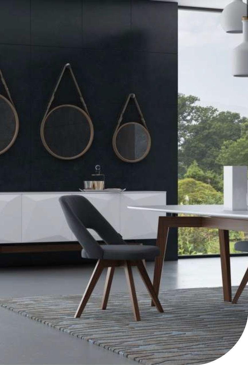 JVmoebel Esszimmer-Set Esszimmergarnitur Luxus Möbel Esstisch Stühle Anrichte Echtholzmöbel, (9-St., Esstisch, Anrichte, 4x Stühle, Spiegel), Made in Europe