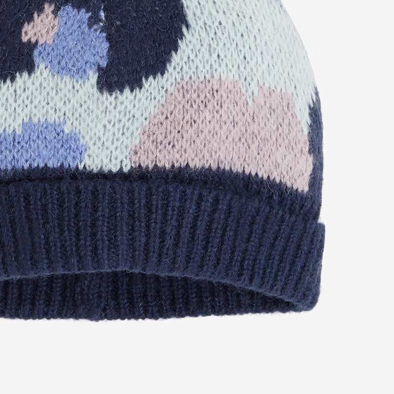 Bonnet fille color bloc en tricot bleu Catimini