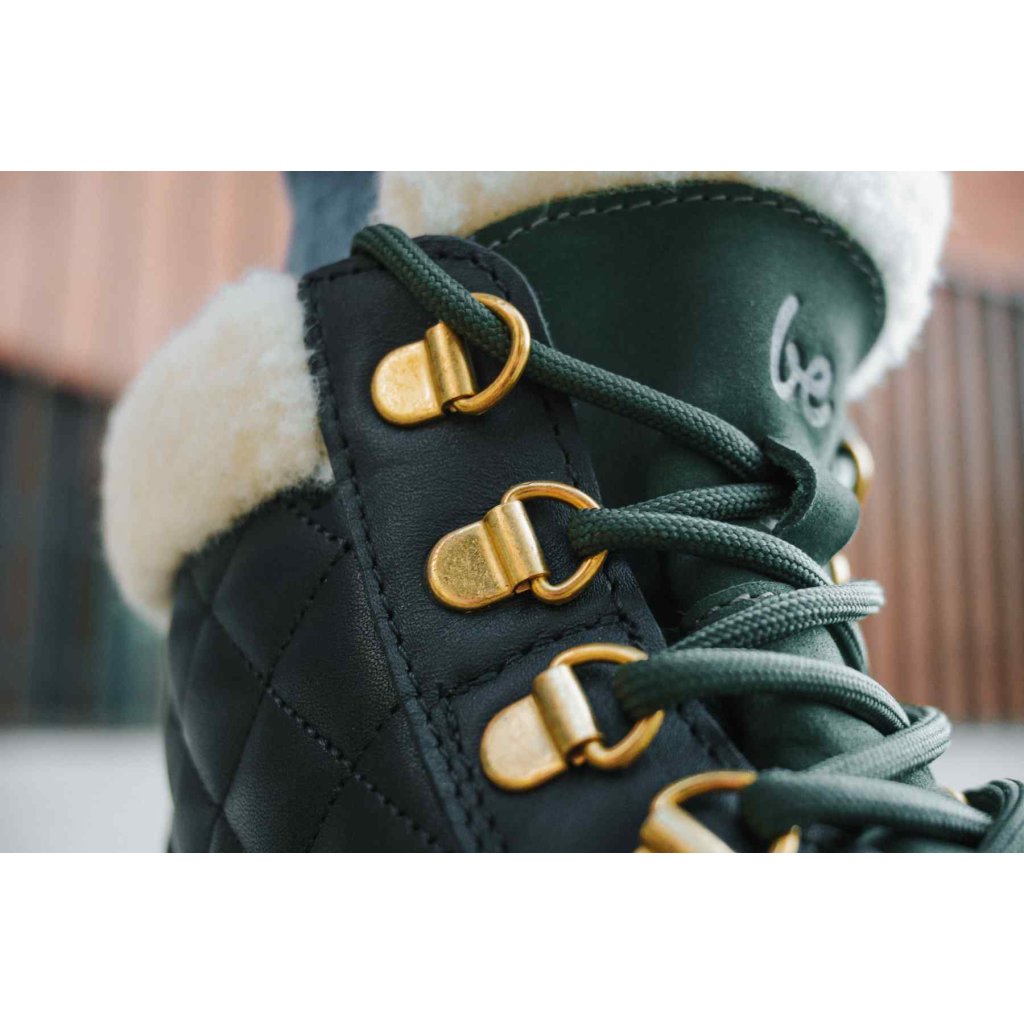 Be Lenka Olivia Black & Dark Green grüne Winterbarfußschuhe
