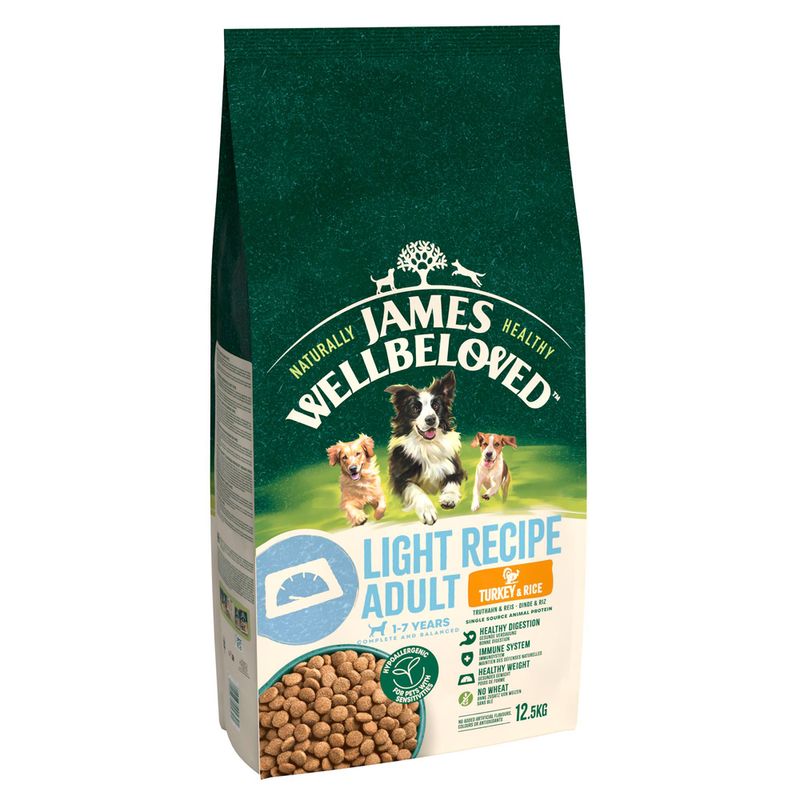 James Wellbeloved Adult Dog Light Hypoallergenic Pute & Reis