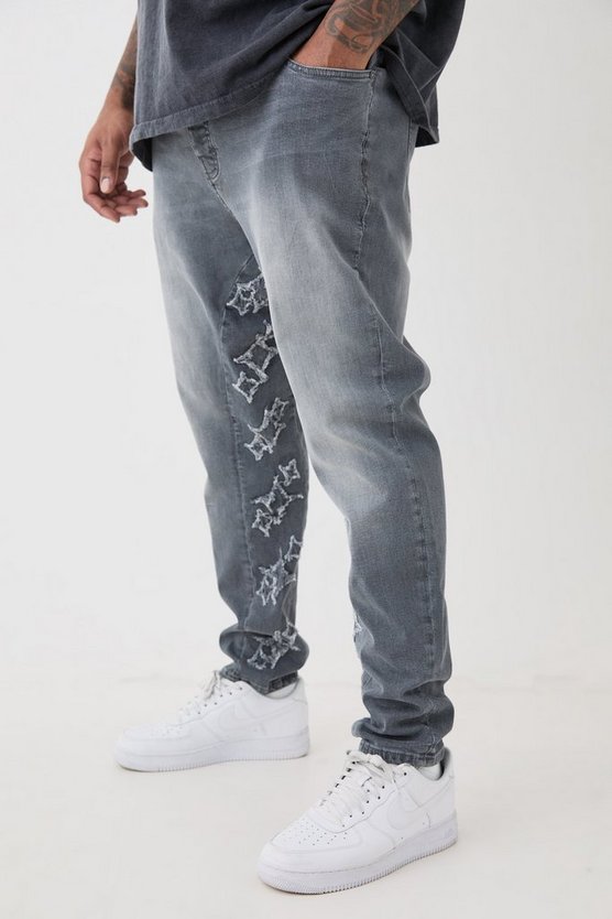 Plus Skinny Stretch Jeans mit Applikation