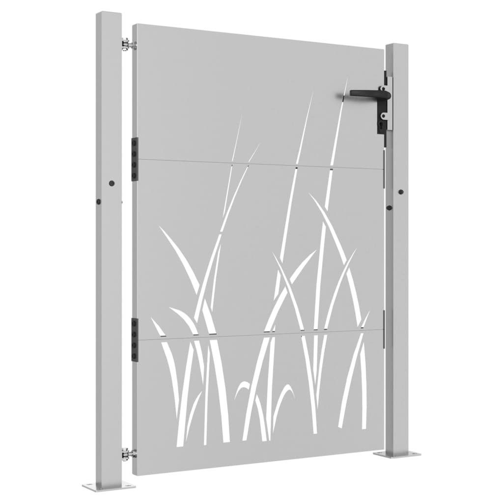 vidaXL Gartentor Gartentor 105x130 cm Cortenstahl Gras-Design