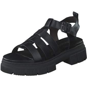 Tamaris Plateau Sandale in schwarz