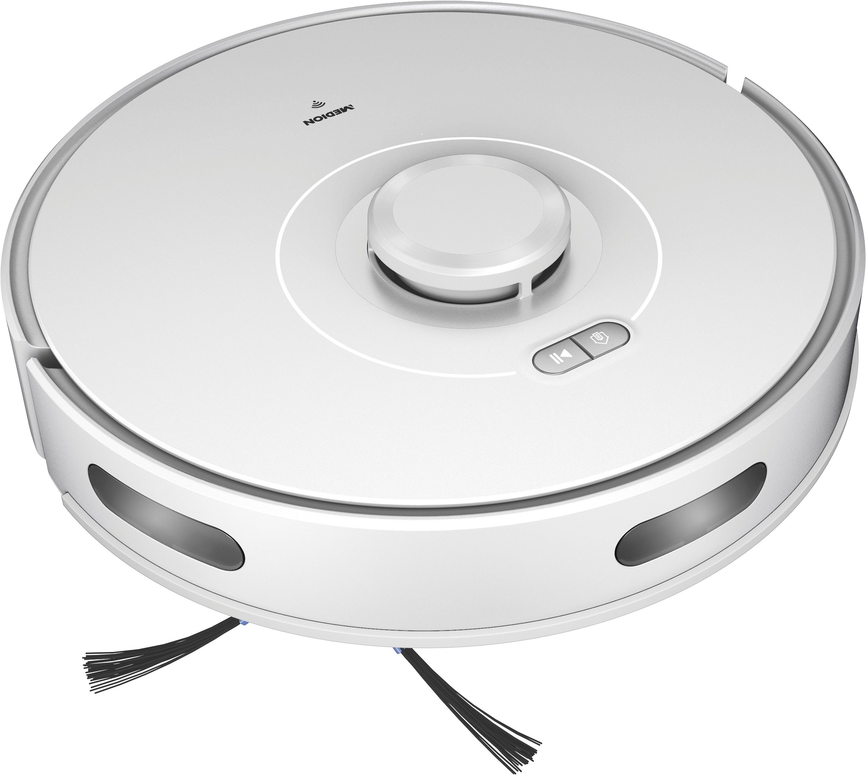 Medion® Saugroboter X10 SW, mit Lasernavigation und Wischfunktion, 20 W, 2.700Pa Saugkraft, 2in1 Roboterstaubsauger, präzise Kartenerstellung