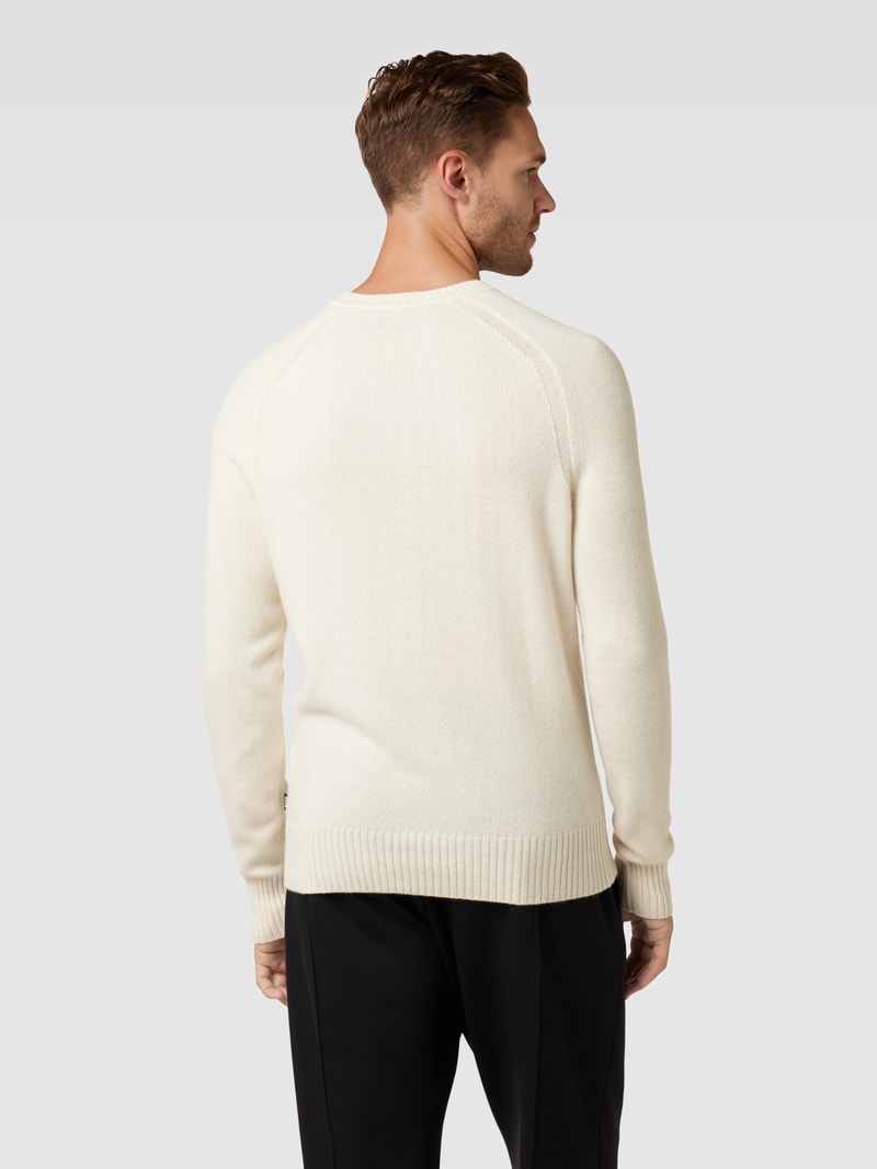 Kaschmirpullover mit Rundhalsausschnitt Modell 'Maglio' in offwhite