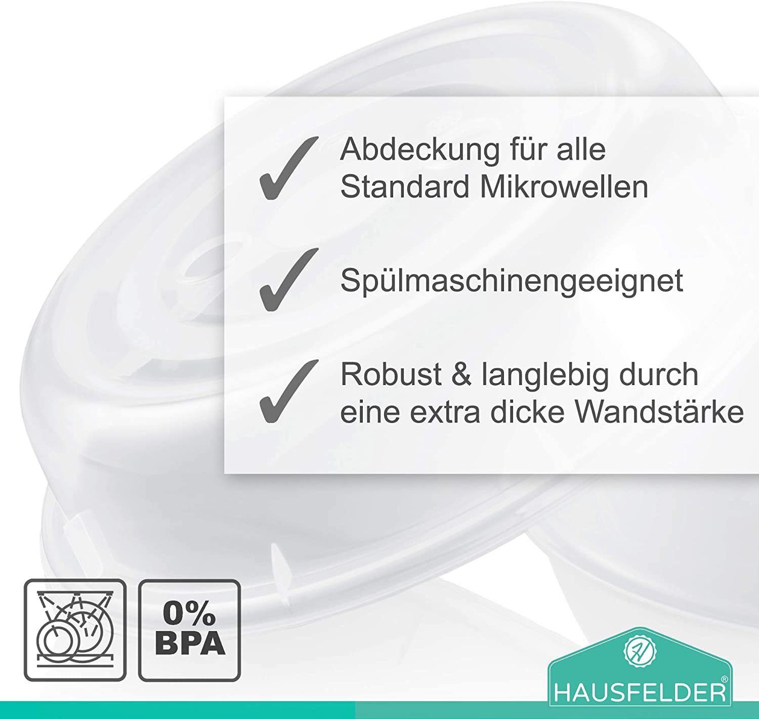 Ecoix Mikrowellenbehälter Abdeckung Mikrowelle, Deckel Haube, spülmaschinenfest ø 26,5cm
