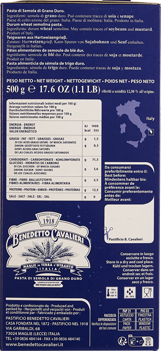 Benedetto Cavalieri Rigatoni 500g
