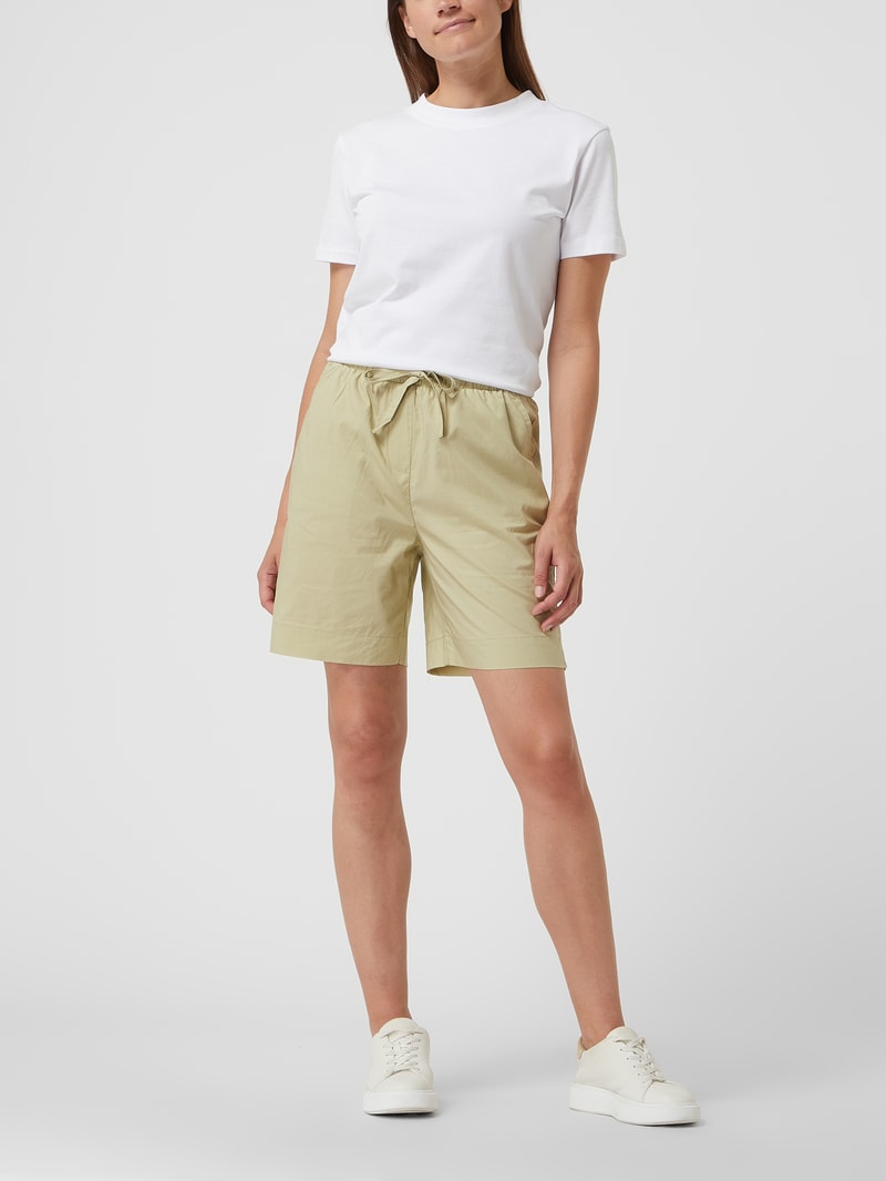 Loose Fit Shorts mit elastischem Bund in olivgrün