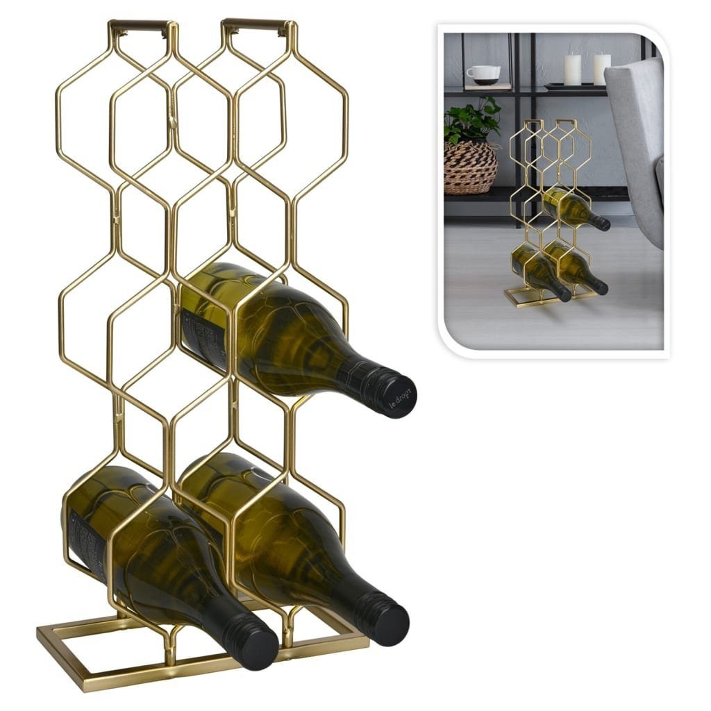 Home&Styling Weinregal Weinregal für 8 Flaschen Metall Golden, 1-tlg.