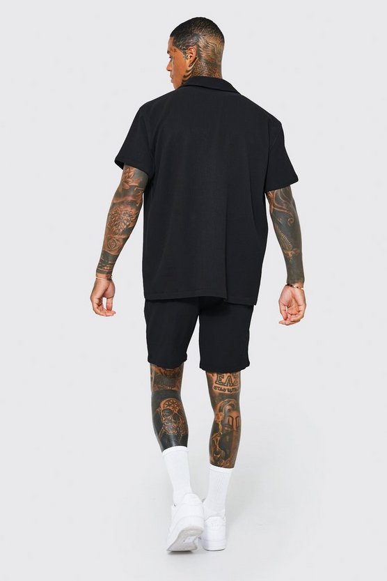 Kurzärmliges Oversize Hemd & Shorts