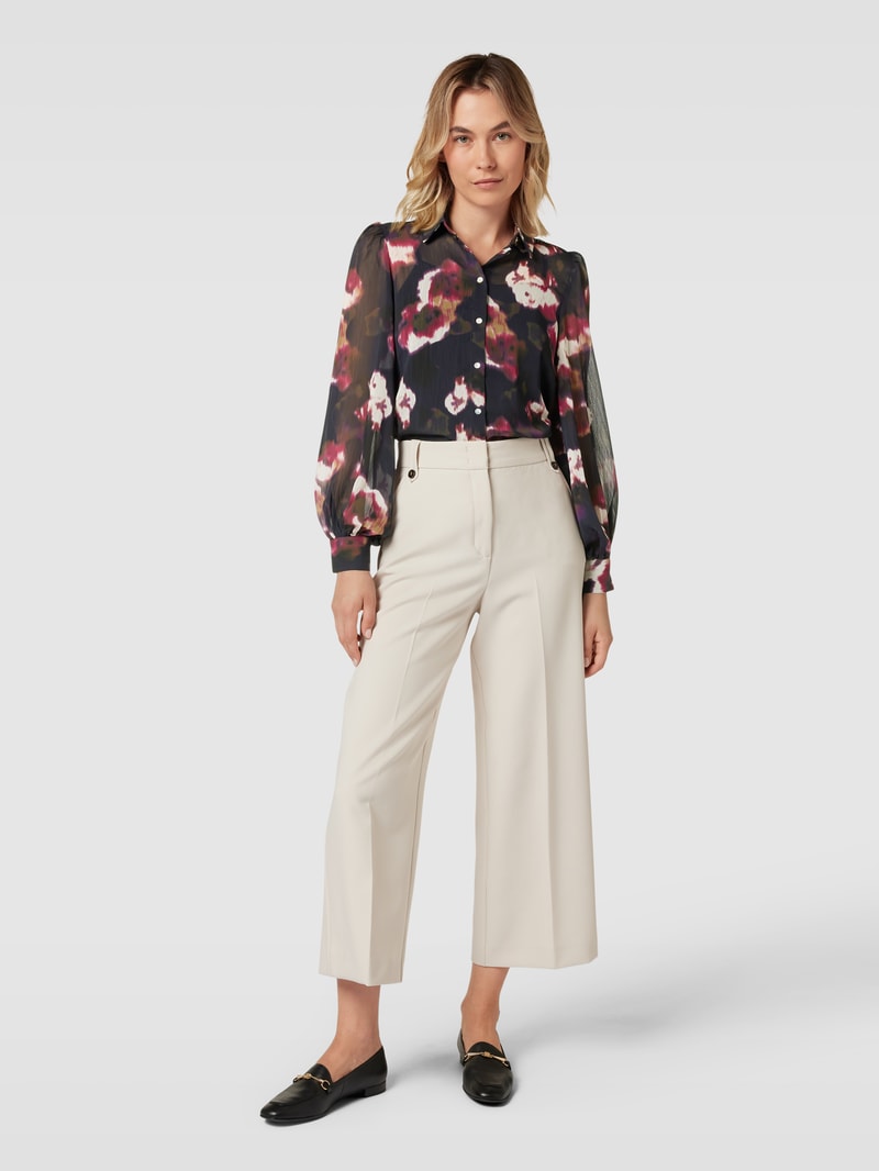 Bluse mit Ballonärmeln in marineblau