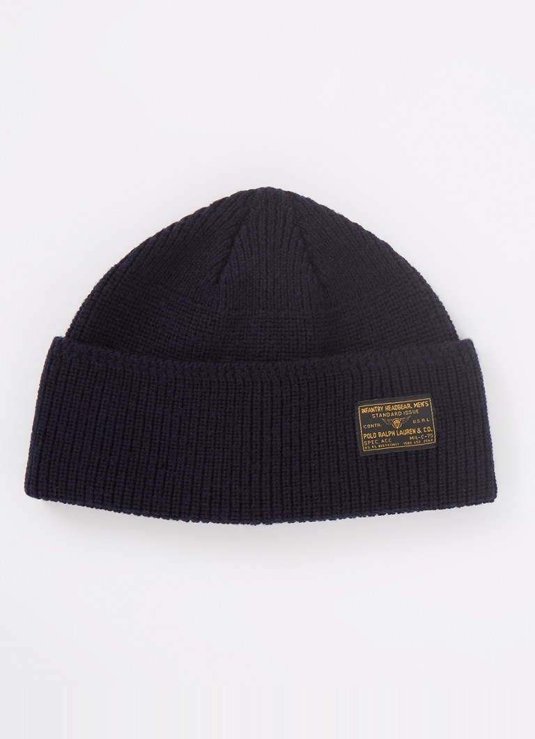 Ralph Lauren Rib-knit wool hat with logo