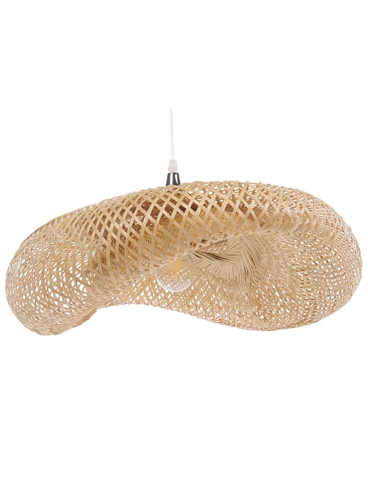 Beliani Pendelleuchten BOYNE in Heller Holzfarbton/Silber/Transparent günstig kaufen onesize