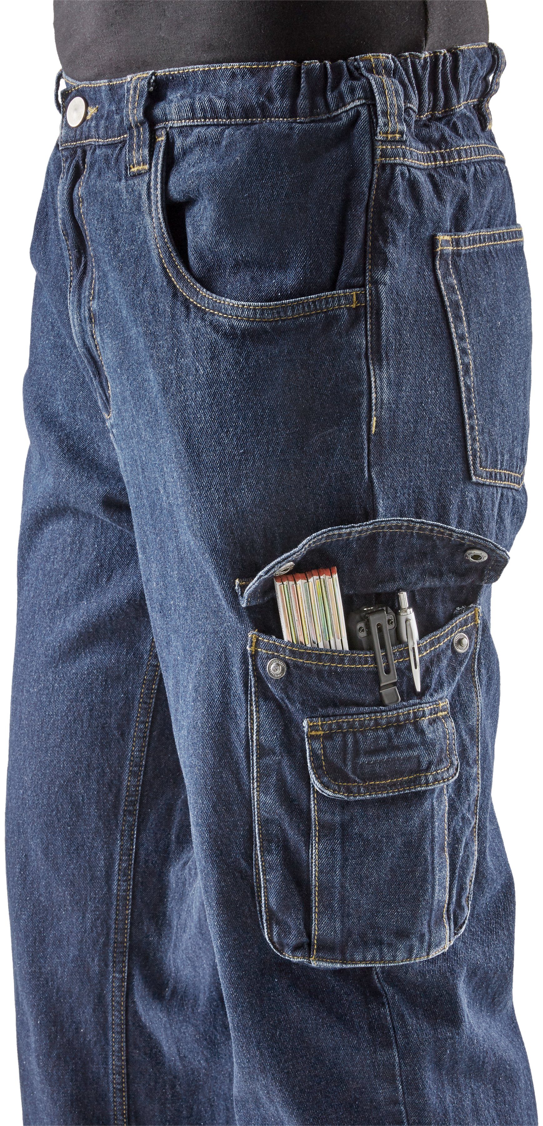 Northern Country Arbeitshose Jeans Worker (2-tlg., 2er-Pack, aus 100% Baumwolle) Arbeitjeans mit dehnbarem Bund mit 8 praktischen Taschen
