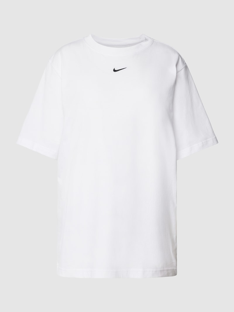 Oversized T-Shirt mit Label-Print in weiß