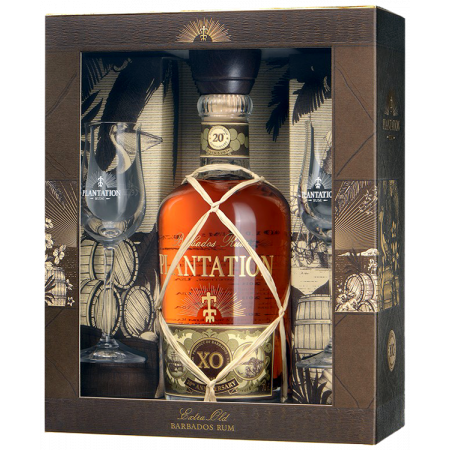 PLANTATION RUM - XO 20TH ANNIVERSARY - EN COFFRET 2 VERRES