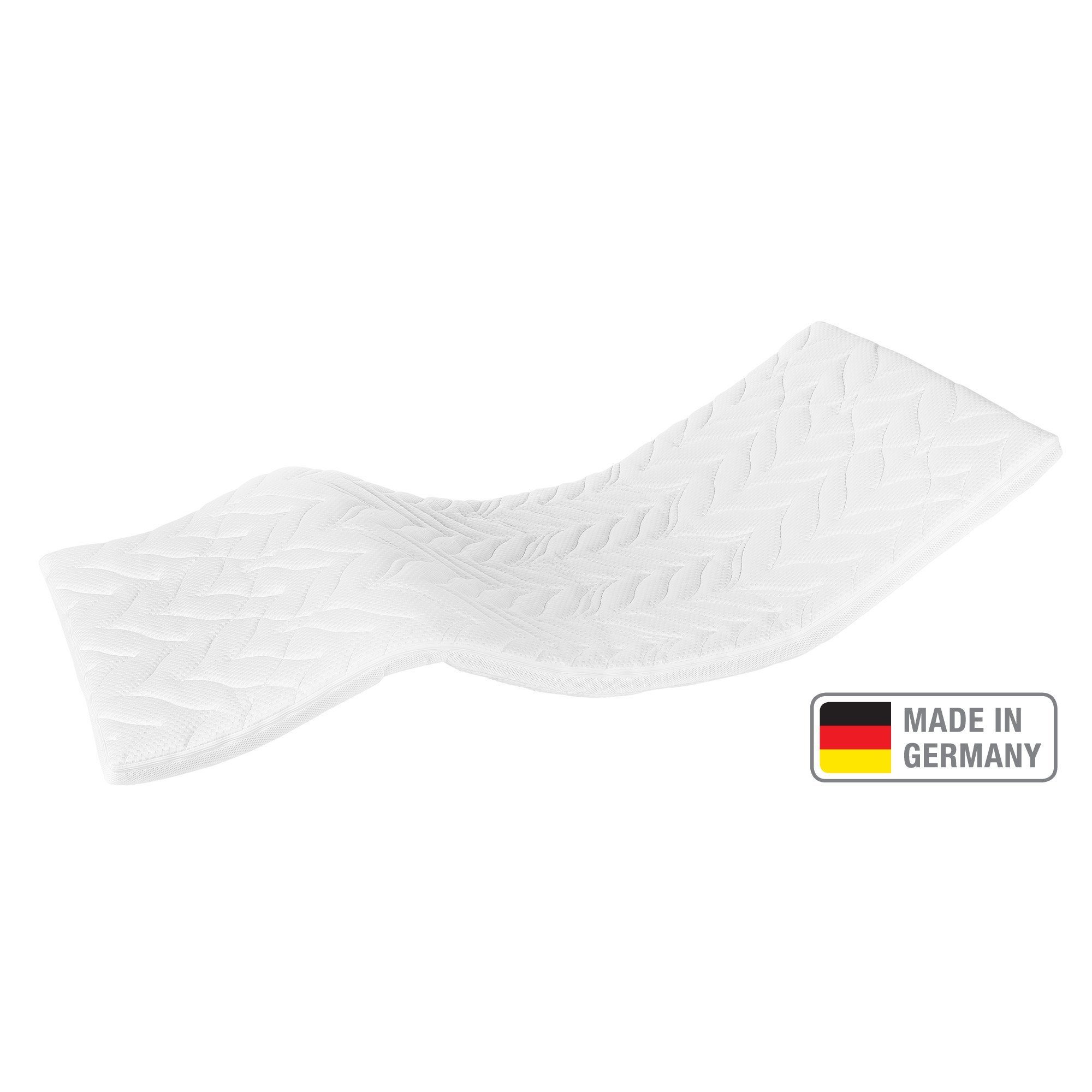 Topper Gel-Schaum Topper (8 cm), Meos, 8 cm hoch, Gelschaum, 90x200 cm, Made in Germany, 4-seitiger Reißverschluss, Klimaband