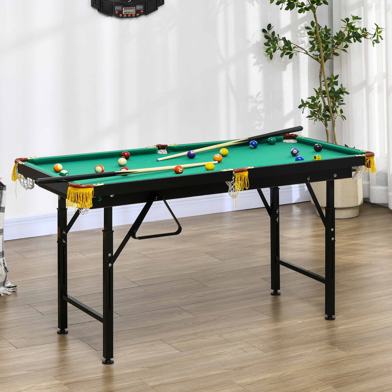 SPORTNOW SPORTNOW Billardtisch 4,6ft klappbar 140 x 63 x 55-75cm Tischbillard mit Zubehör