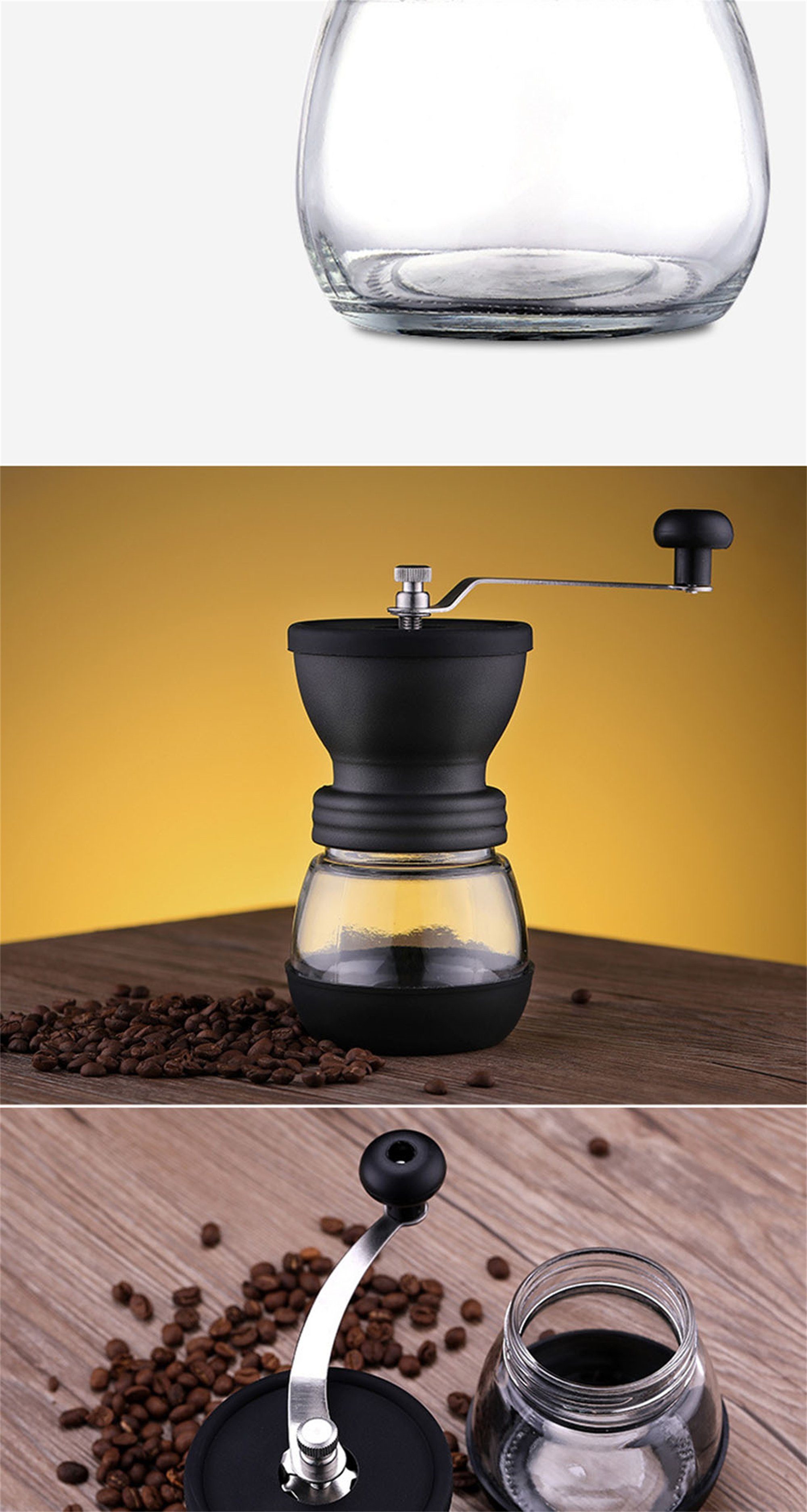 flowgoer Kaffeemühle YMJ3, Aufschlagmesser, 120,00 g Bohnenbehälter, Leicht zu transportieren, Keramischer Kern, Gleichmäßig geschliffen