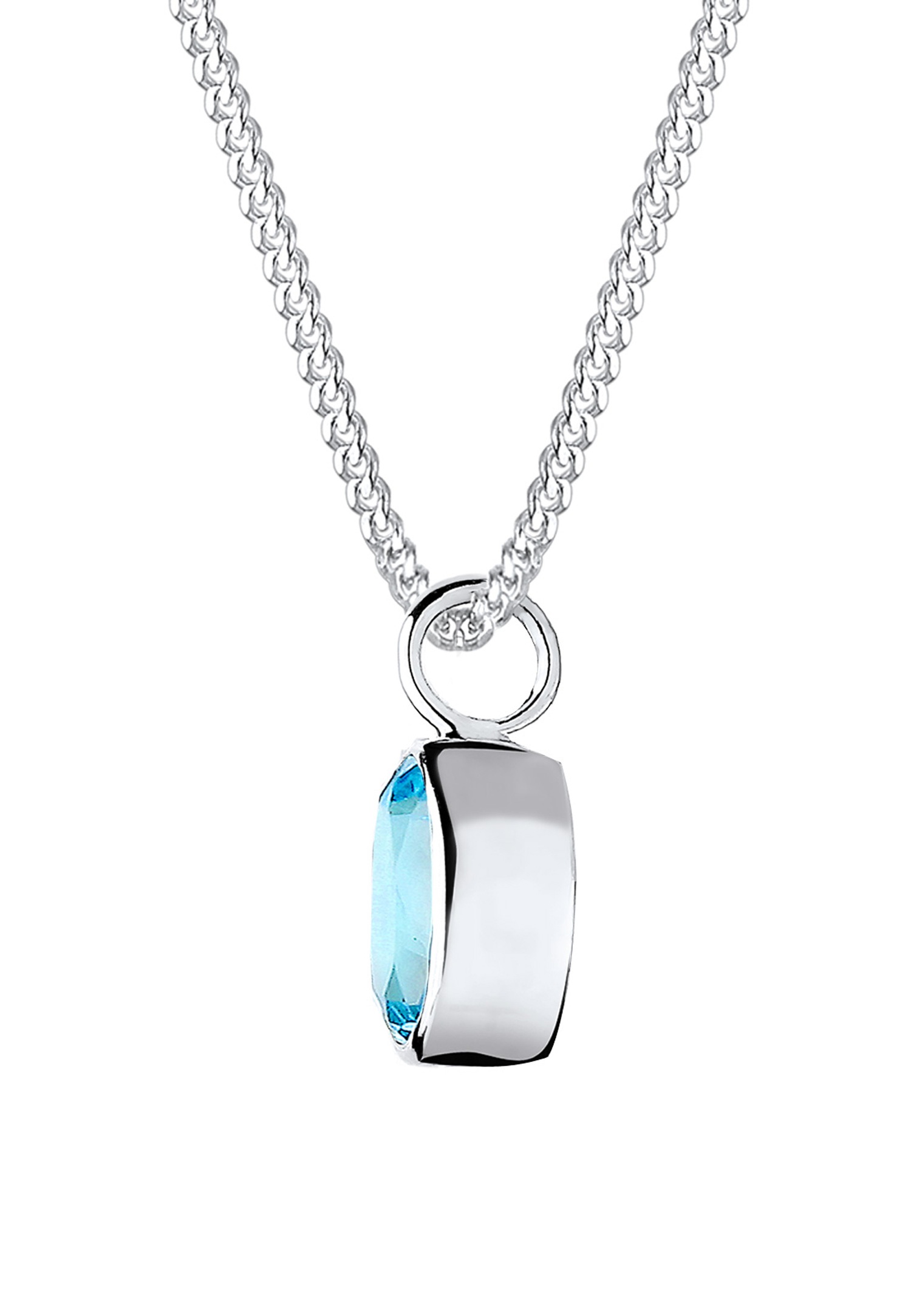 Elegante ciondolo solitario da donna Elli con topazio azzurro in argento sterling 925