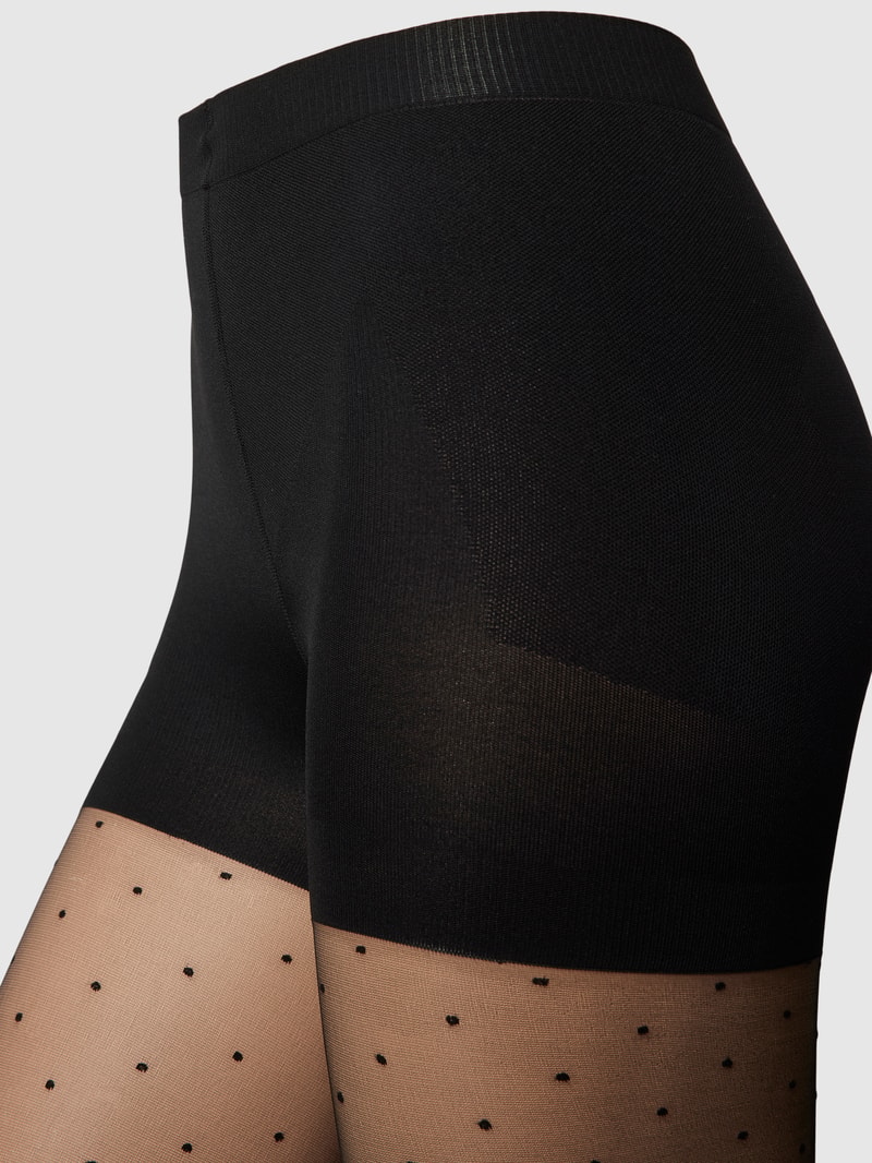 Strumpfhose mit Shaping-Shorts Modell 'SEXY DOTS' in schwarz