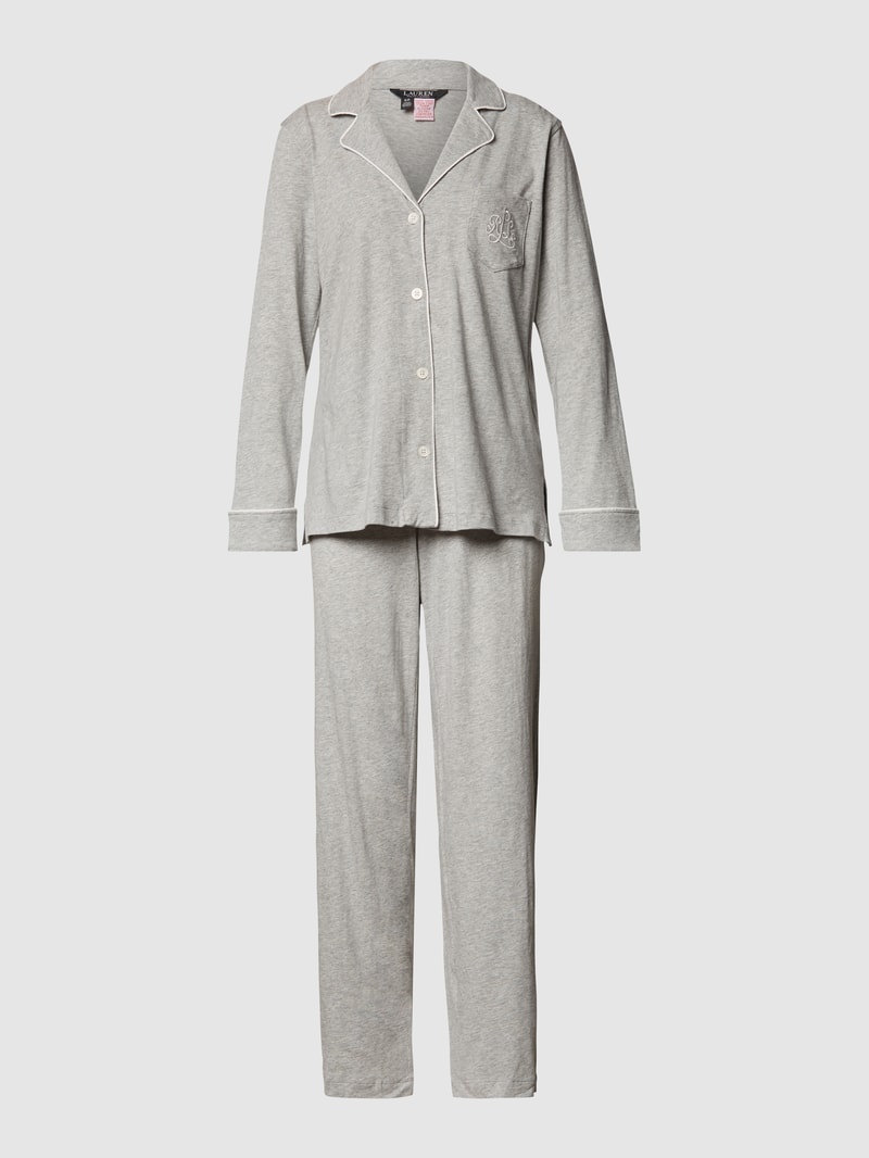 Pyjama aus Baumwoll-Modal-Mix in mittelgrau