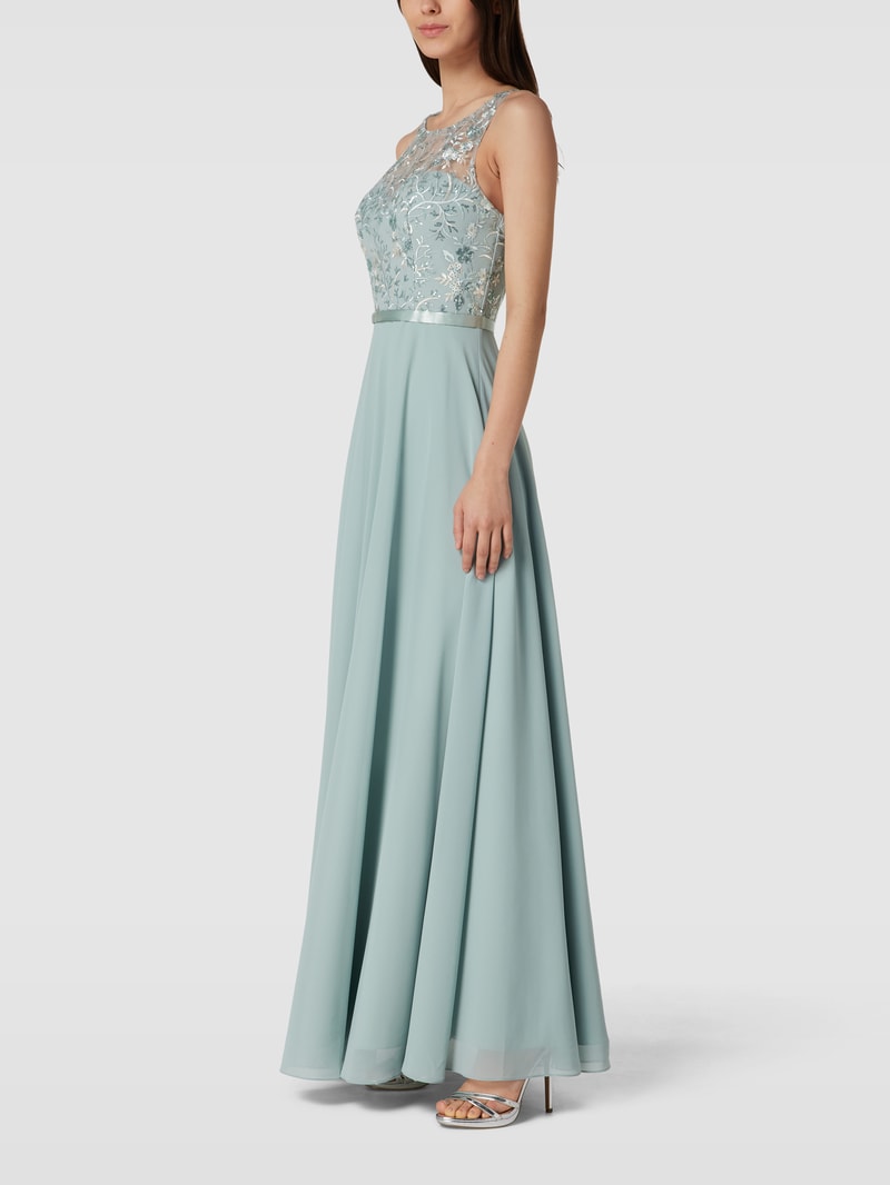 Abendkleid mit Paillettenbesatz in mint
