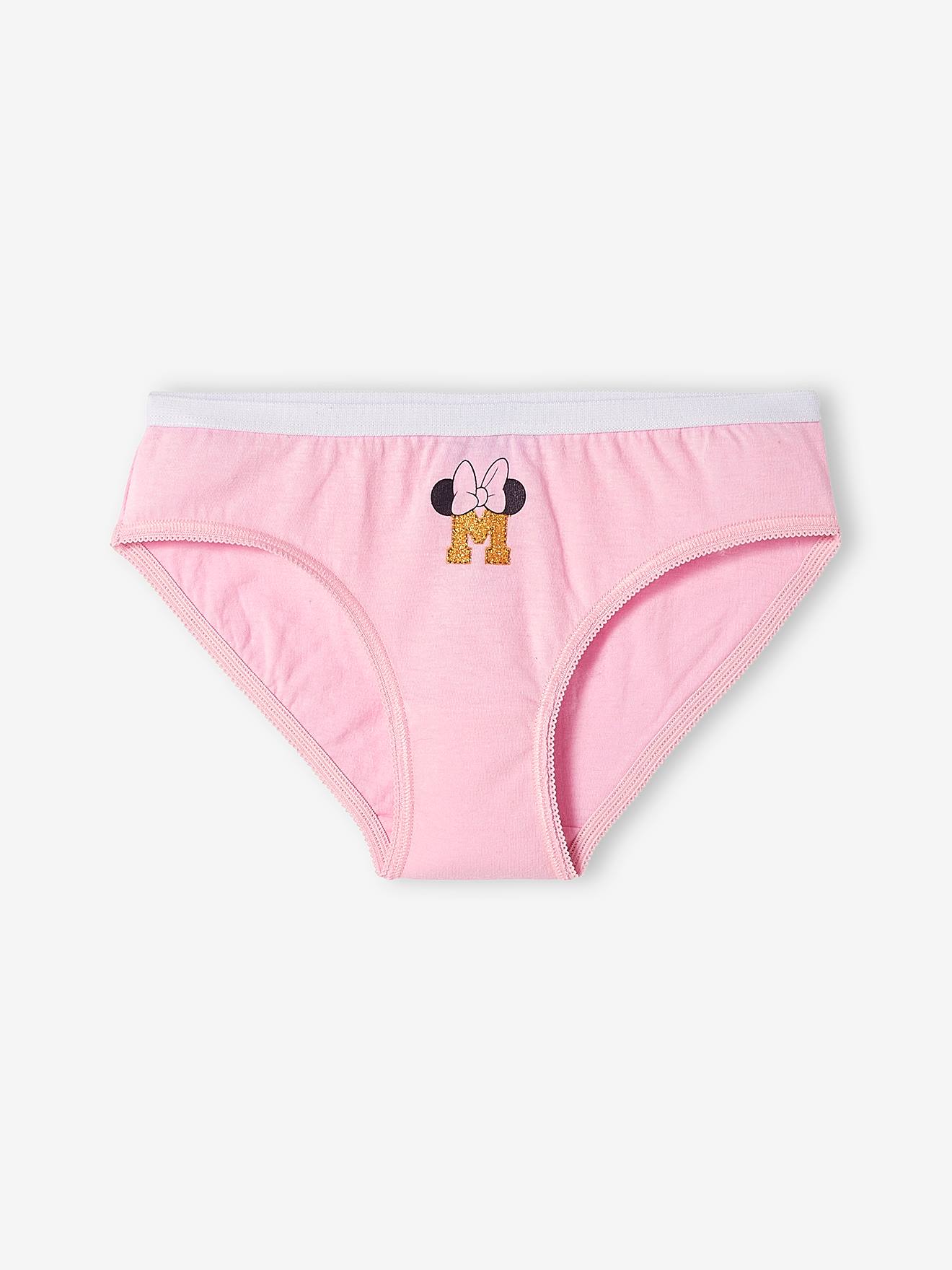 Lot de 7 culottes DS® Minnie rose, gris chiné et blanc