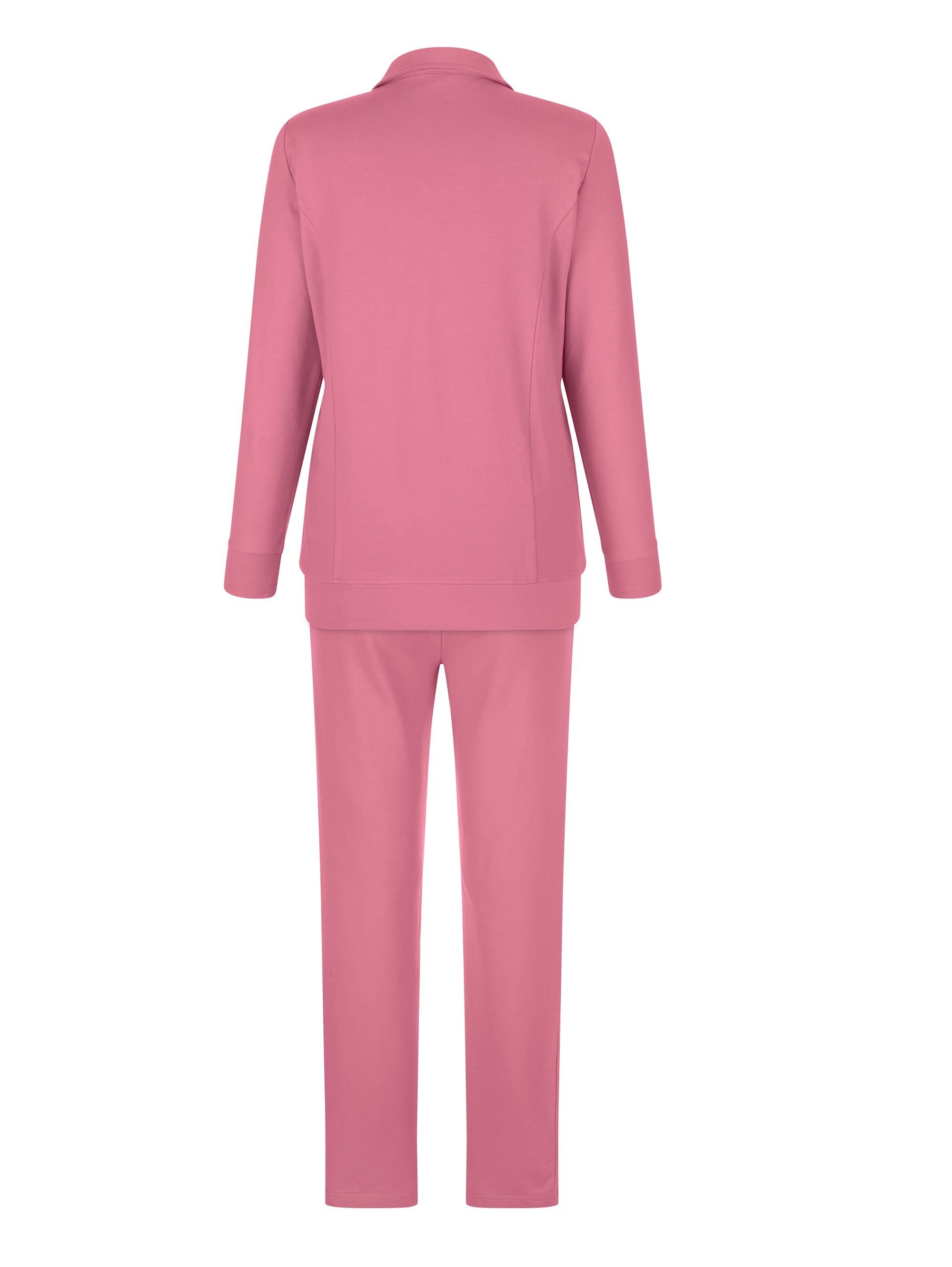 HARMONY Freizeitanzug Freizeitanzug (1-tlg), mit romantischer Spitze an Jacke und Hose