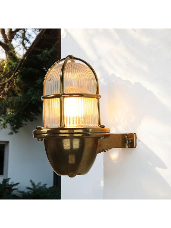 Licht-Erlebnisse Außen Wandlampe in Messing günstig kaufen onesize