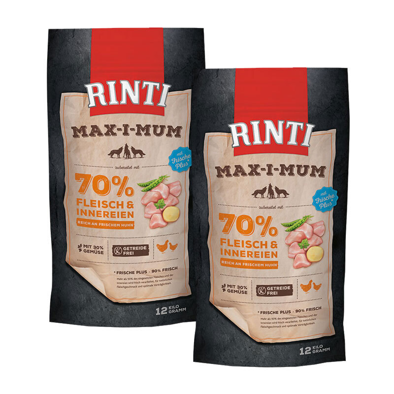 RINTI Hundetrockenfutter RINTI MAX-I-MUM Huhn 2x12 kg