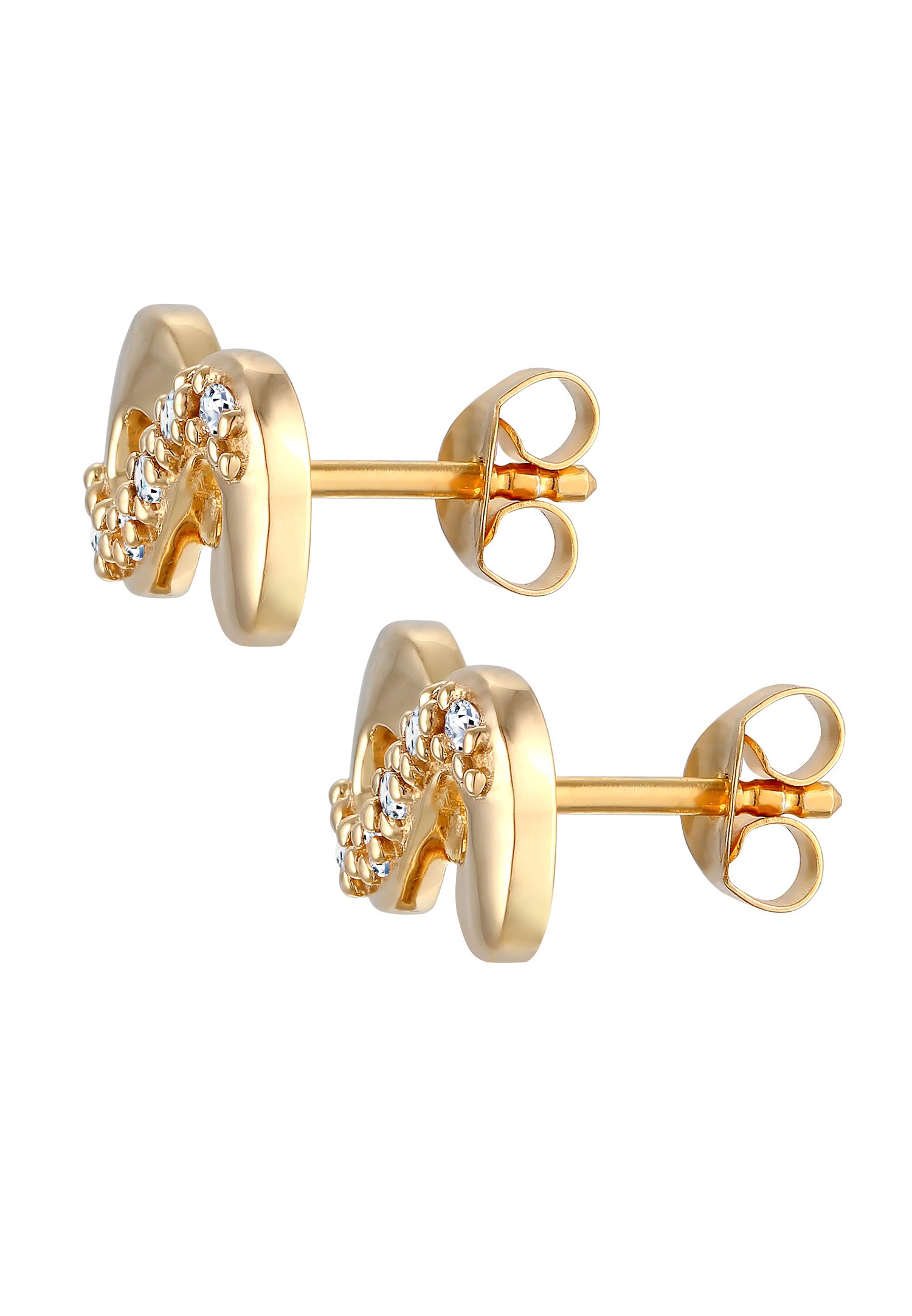 Boucles d'oreilles puces pour femme Elli DIAMONDS, ornées d'un symbole de l'infini étincelant et d'un diamant (0,15 ct), en argent sterling 925.