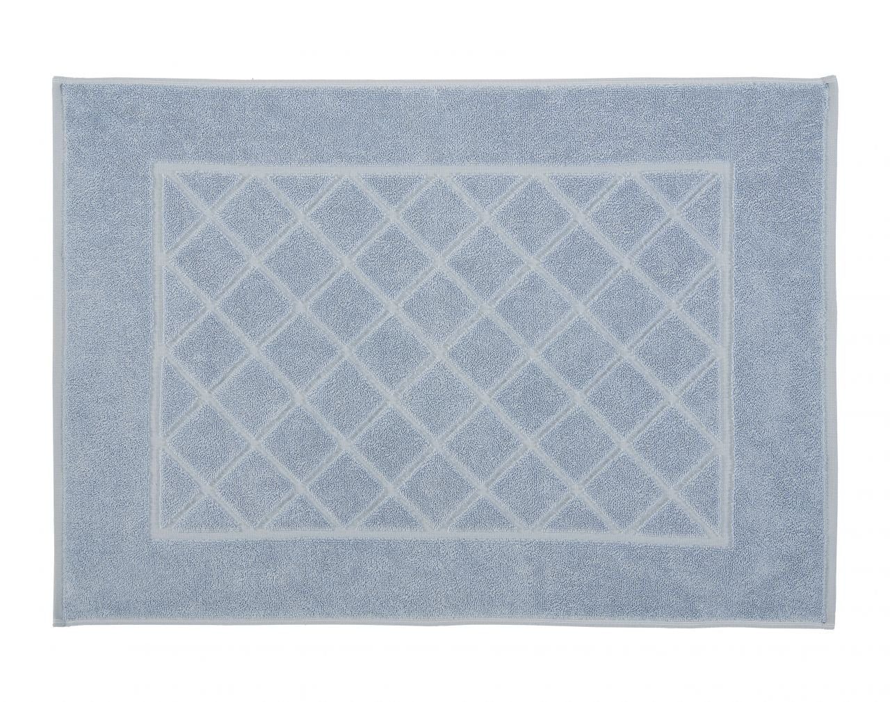 Teppich Kleine Wolke Frottiervorleger Bridge azur, 50x 70, Kleine Wolke