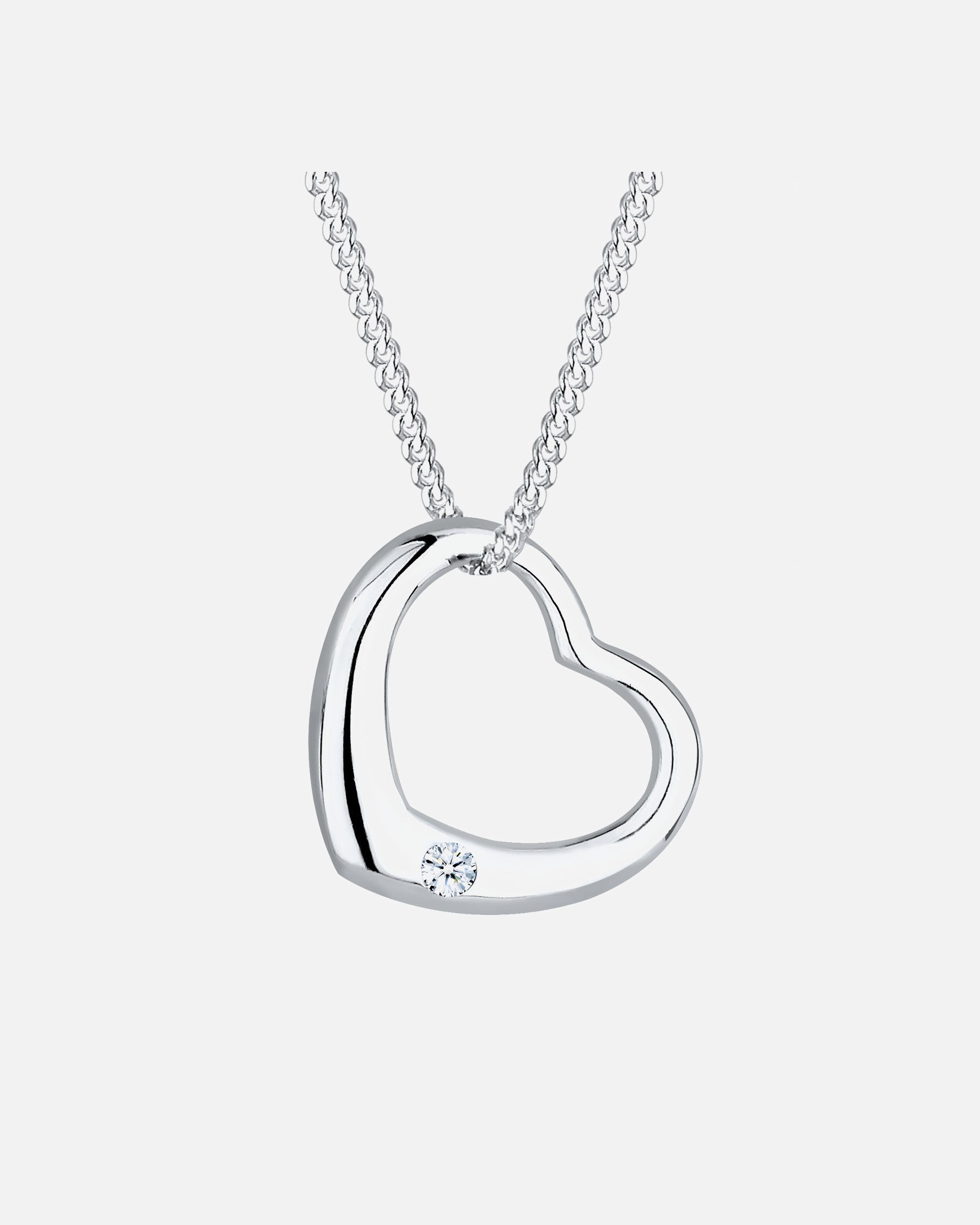 Elli DIAMONDS női szív alakú medál gyémánttal (0,03 karát) 925 sterling ezüstből