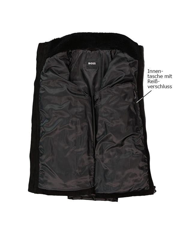 BOSS Black, Jacke, Veloursleder-Mikrofaser, schwarz