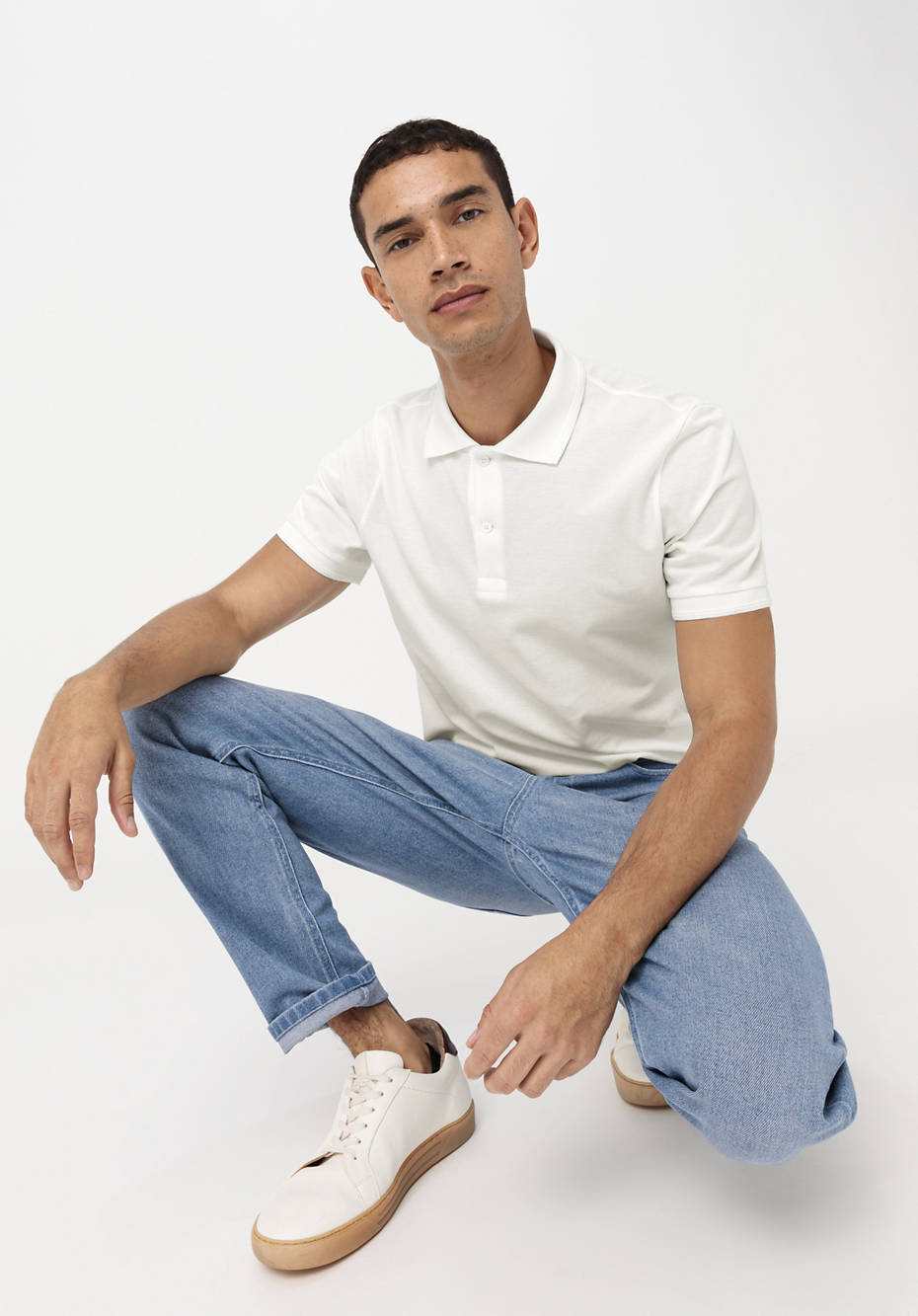 Poloshirt Zwirnjersey aus reiner Bio-Baumwolle