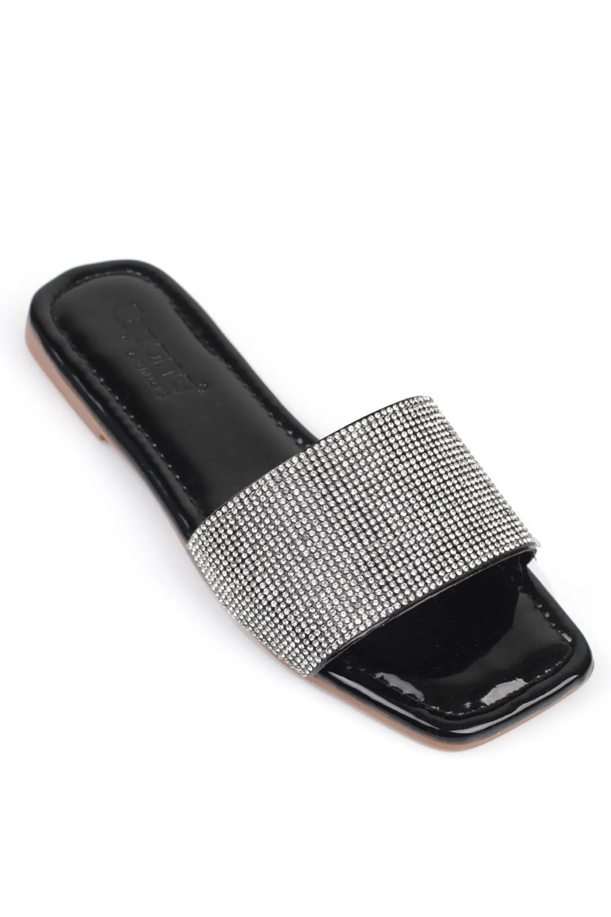 Capone Outfitters  Capone Stone Single Strap Flat Heel Stepp-Damenhausschuhe