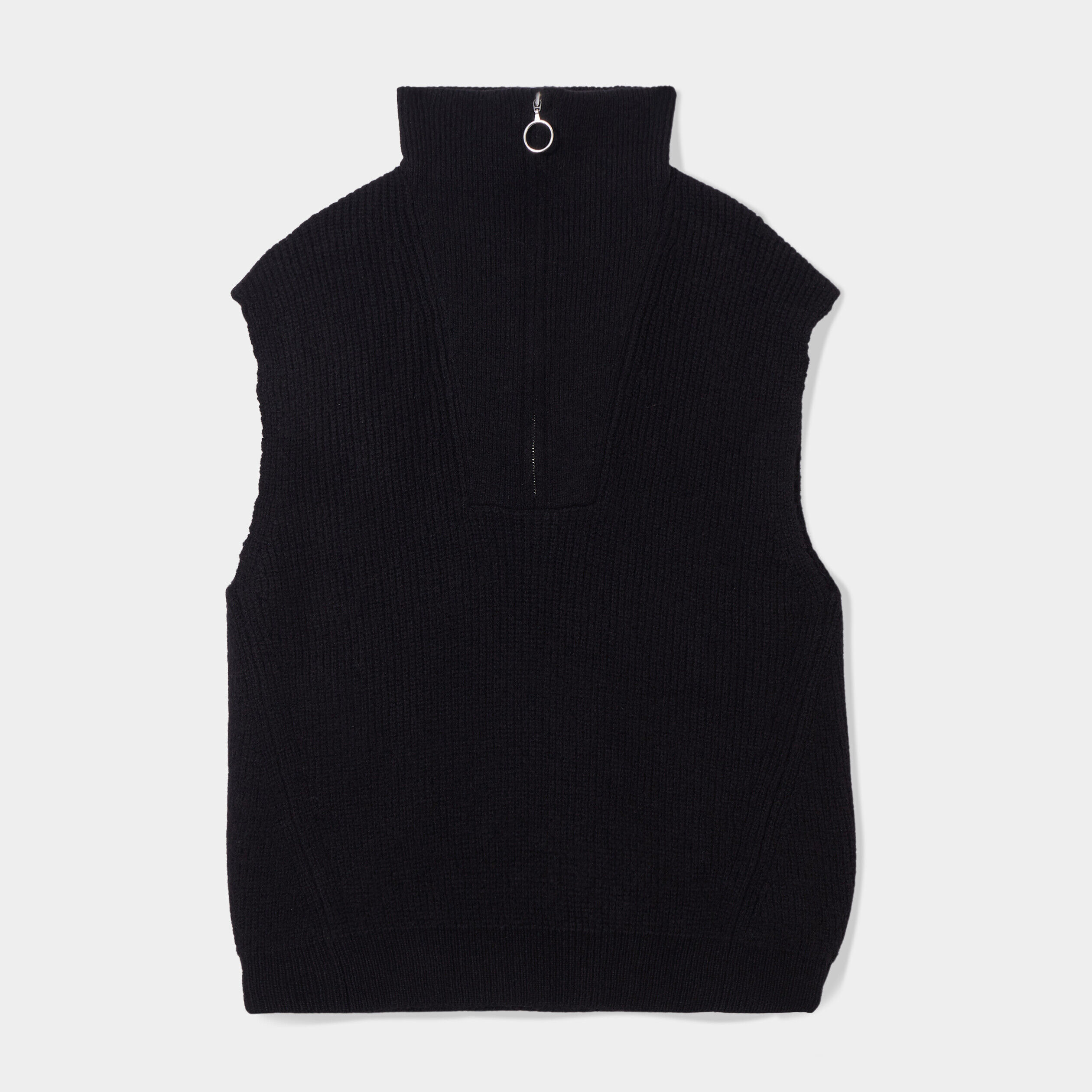 Pull col camionneur zippé noir femme | Cache Cache