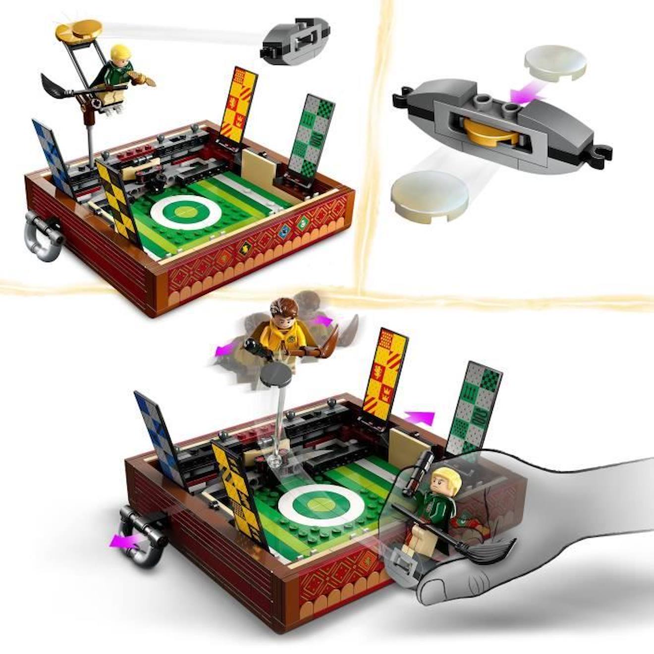 LEGO® Harry Potter 76416 La Malle de Quidditch, Jouet 1 ou 2 Joueurs, avec 3 Jeux de Quidditch rouge