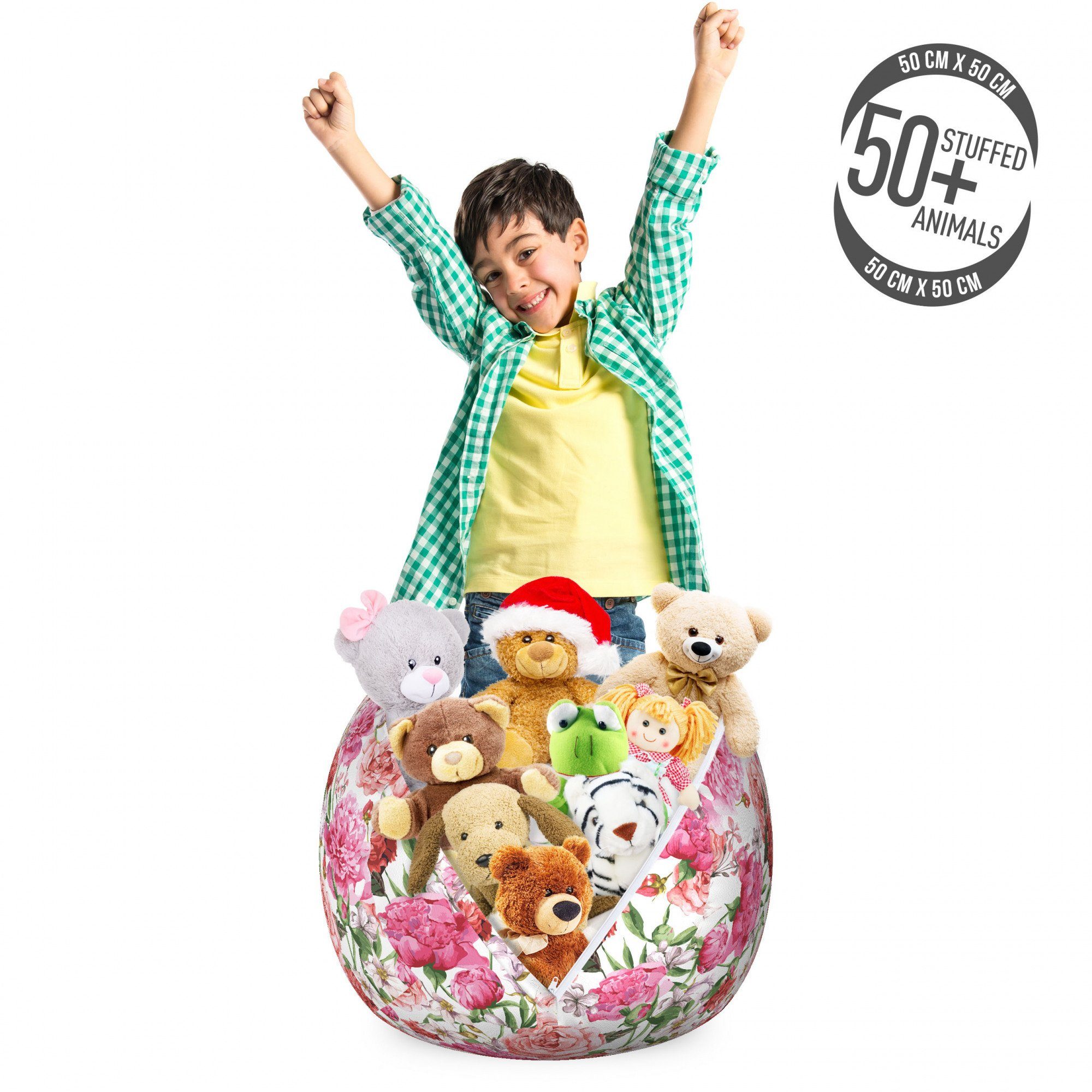 Abakuhaus Spielzeugtruhe Gefüllter Tier Organizer Waschbare Tasche für Kinder, Shabby Chic Spring Garden Roses