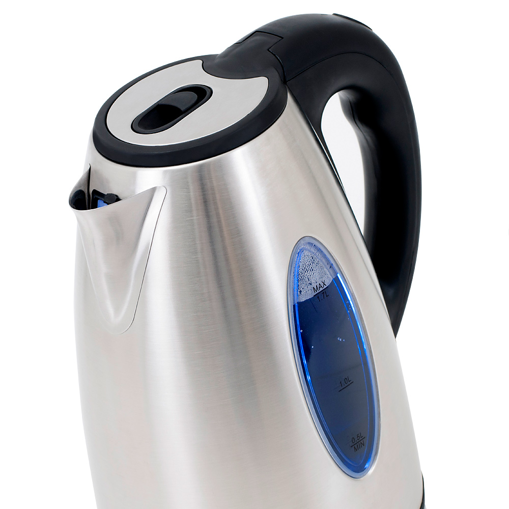 Monzana Wasserkocher Silber/Schwarz Edelstahl 1,7L