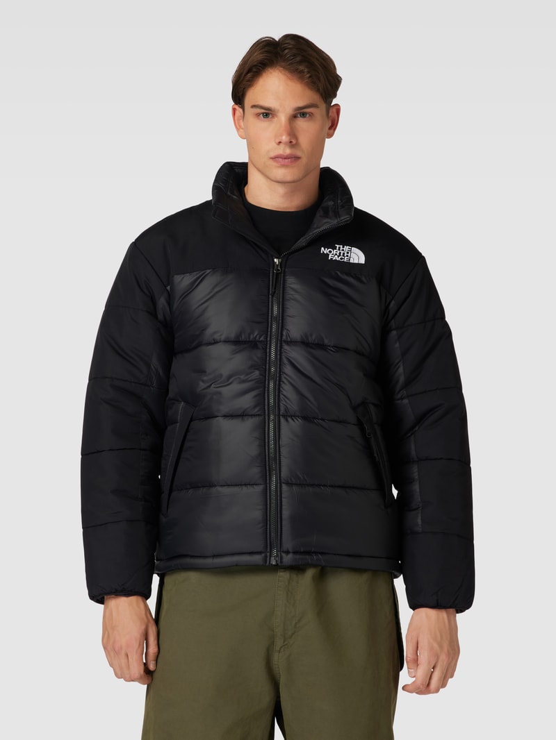 Steppjacke mit Logo-Stitching in schwarz