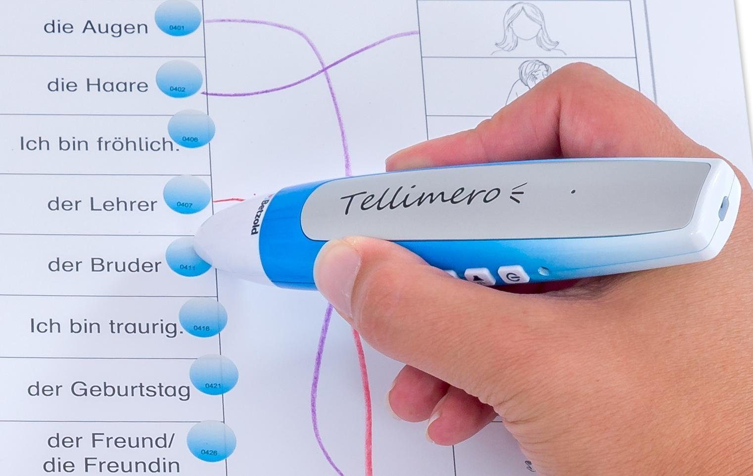 Tellimero Lernspielzeug Lese-Stift zum selbst bespielen - Audio Kinder-Vorlesestift