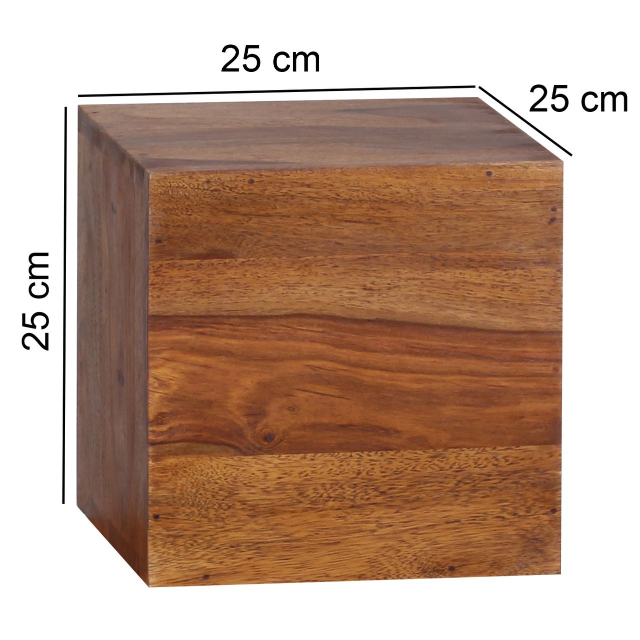 Wohnling Sheesham Massivholz Wandregal 4er Set Wandboard 25 cm und 20 cm Neu
