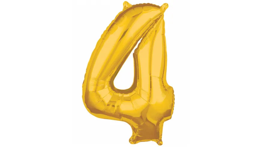 Amscan - Folienballon Zahl 4 gold 26