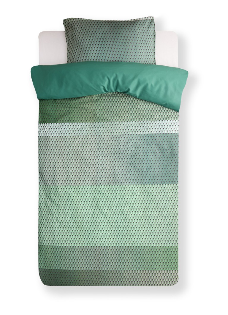 BeddingHouse Dutch Design Love Song Green -pussilakanasetti, valmistettu luomupuuvillasatiinista 220TC - sisältää tyynyliinan