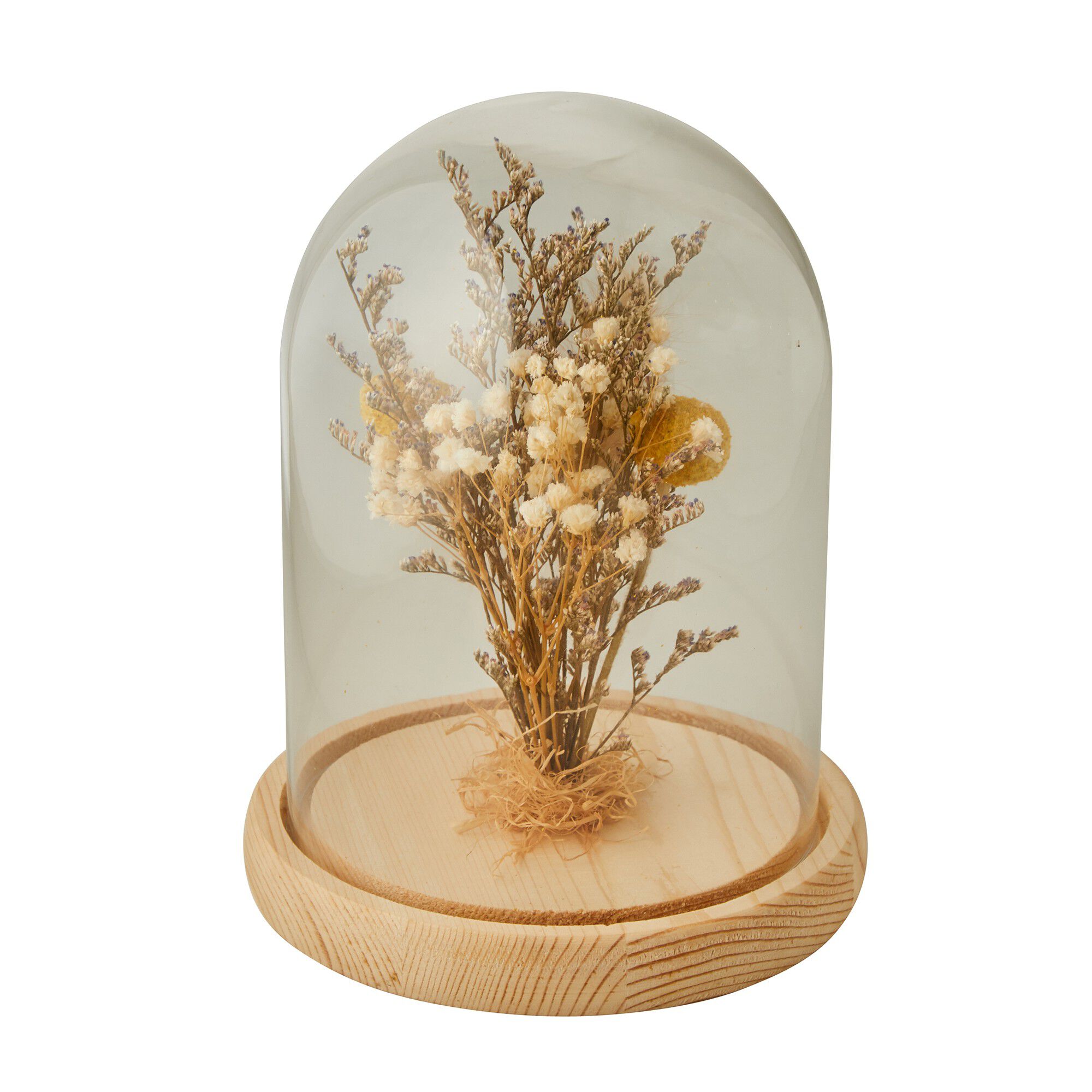 Globe de fleurs séchées