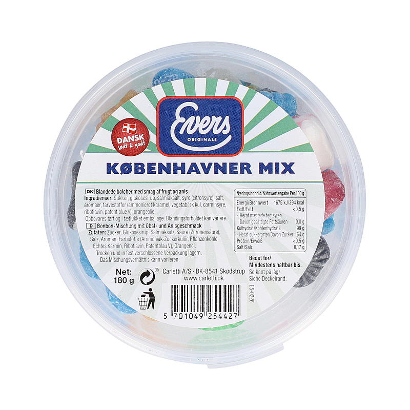 Københavner mix 180 g Evers